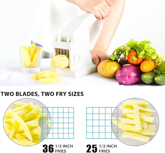 French Fry Cutter Stainless Steel Potato Cutter for Professional Potato Slicer with No-slip Potato, French Fries, Cucumbers