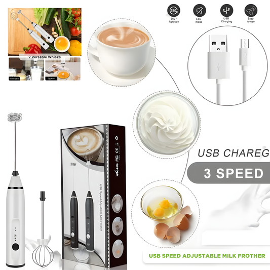 Nestio High Quality Coffee Beater and Egg Whisker, Rechargeable USB Connect