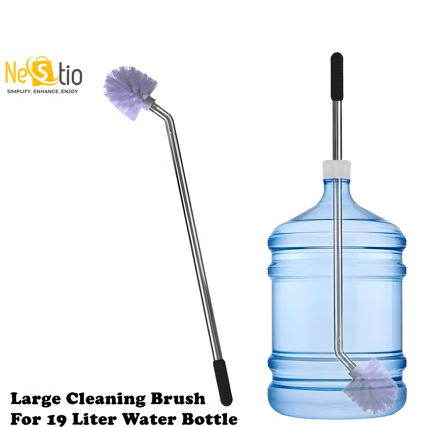 Nestio Large Cleaning Brush For 19 Liter Water Bottle Drinking Bottle Metal Brush For Clean Bottles Cans