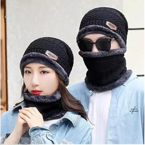 Beanie Cap-Wool cap with neck warmer for men women| Winter cap for Unisex